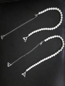 2 chiếc/1 cặp, Dây đeo vai ngọc trai giả 6mm, Thích hợp cho các bữa tiệc liên hoan - Nhiều màu - Xem 8