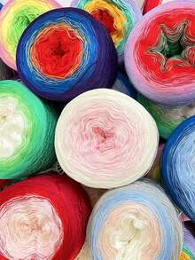 1 Knäul (300g) Spitzengarn - Mehrfarbiger Farbverlauf (Türkis/Navy/Cyan/Grün/Schwarz) zum Häkeln, Weben - Universalgarn für Pullover, Schals, Decken - Verschiedenfarbig - Übersicht 1