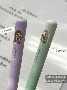 3支装创意水鼠中性笔，0.5mm旋转圆珠笔，速干黑色墨水，渐变笔身，中性笔套装，学习用品，笔记，美观书写，速干墨水，符合人体工学的握柄，旋转笔，可爱凝胶笔，可擦彩色笔，高品质笔，细笔尖，可爱笔套装 - 彩色 - 查看 5