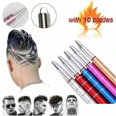 Professional Hair Stylist Hair Pen - Precise Tip, For Eyebrow Shaping, Haircut, Temporary Tattoo - No Power Needed, Suitable For Salon, Home Or Travel - Ideal Choice For Hairstylists, Barbers, Personal Use - Durable Structure, Hairstylist Accessory, Salon Equipment, Fashionable Design, Sturdy Construction, Tattoo Artist, Hairstylist Tool, Compact Design, High-Quality Metal, Tattoo Artist Tool