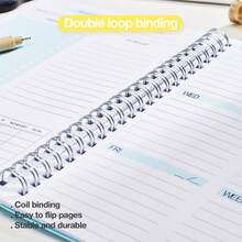 1 Stück undatierter Planer Notizbuch, 54 Seiten Wochen-/Tagesplaner, Zeitmanagement Datingplaner, wasserfester Einband zum reibungslosen Schreiben, Planer für das neue Jahr 2026, Weihnachtsgeschenk für Freunde und Familie - mehrfarbig - Übersicht 6