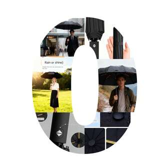 1PC Automatic 24-Rib Folding Umbrella - UV Protection, Windproof & Waterproof, Stylish Black Sunshade For All Weather Conditions