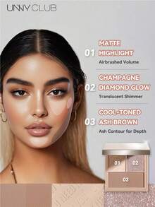 unny club UNNY Photogenic Shading Palette 8g Contour & Bronzer（UNNY 8克修容修容盘） - 02 coffee latte - 查看 3