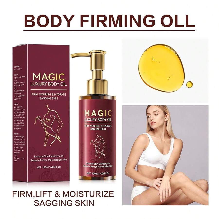 Magic Body Firming Oil | Nourishes Skin, With Natural Oils Reduces Fine Lines,Improves ElasticityHydrating & Tightening Skin Oil For Arms, Legs, Stomach & Full Body | Fast-Absorbing-120ML - 無色 - 查看 1