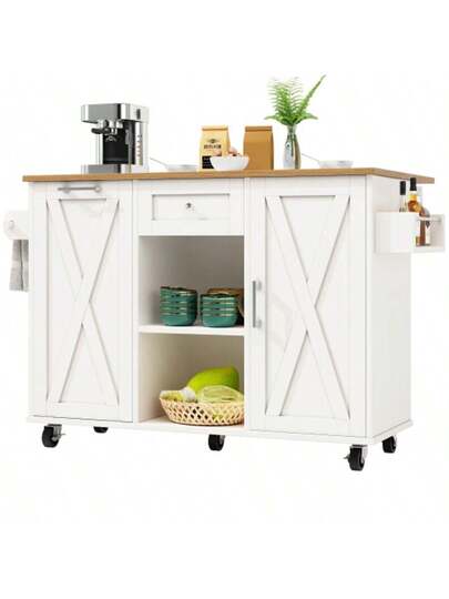 Moderne Kitchen Isl Cabinet Waste Bins, Sideboard, Multifunctional Dining Tafel Storage Space, Food Cart Snack Shelves Stretch Function Cabinets, Wit view 11