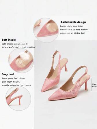 1双女士时尚优雅新款中国风尖头细高跟凉鞋，适合搭配连衣裙、旗袍、新款中国风服饰，也适合办公、派对、婚礼等场合。