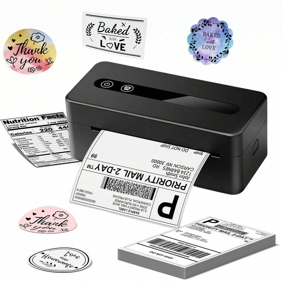 Phomemo 4X6 Bluetooth Thermal Label Printer For Address Shipping Packages - Wireless Label Printers For Phone&PAD&PC, PM-2411-BT Shipping Label Printer For Small Business,Thermal Label Printer + 10 Sheets Of 4X6 Thermal Label Set - 查看 1