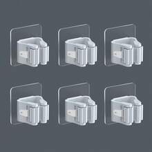 1/2/4/6/8pcs, Mop Holder, Mop Hook, Mop Clip, Wall Mounted Mop And Broom Storage Clip, Mop Hanging Rack, Multifunctional Tools Storage Clip For Bathroom Kitchen Garden, Cleaning Accessories, Household Gadgets No-Drill