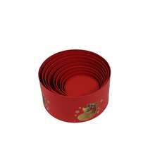 Set di 10 scatole regalo rotonde rosse con stampa dorata di renne, scatole natalizie nidificate per confezioni regalo festive e natalizie