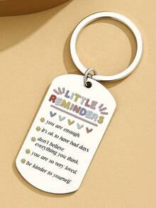1Pc Fun Inspiration Gift Keychain - You Are Enough Keychain, Reminder Keychain, Men's And Women's Inspiration Gifts Valentine's Day Car Accessories Bag Charm School Letter Cute Goth Y2k - Multicolor - View 16