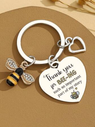 Regalos de aprecio al maestro, regalos para maestras, llaveros con abeja linda, llavero de agradecimiento para maestros, regalo de cumpleaños, Navidad, Día de San Valentín, mejor regalo para maestros, adornos para bolsas, accesorios para autos, ideas de regalo para amiga, hermana