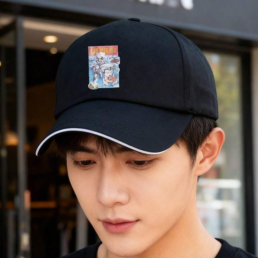 Black cup side, white edge, kids' ear all, anime design, backpack, baseball hat fashionable small head around graphic print snapback Baseball cap baseball cap sports snapback cap Duckville cap ball cap visual low cap large head around duck cap breathable retro low cap unisex - ブラック - チェックする 1