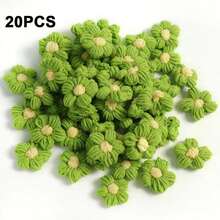 10/20/50个混色手工钩编花朵贴花，蓬松小巧的花朵装饰，适用于DIY手工、镜子改造、发带、帽子、服装配饰、节日装饰、钩编用品 - 彩色 - 查看 23