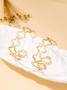 1 Pair Fashionable Exaggerated Hollow Hoop Earrings, Suitable For Autumn/Winter Wear - Hollow Out Earrings - View 13