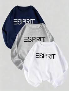 Novidade Outono/Inverno 2025: Moletom com Capuz de Manga Longa Estampado ESPRIT, Estilo Casual, Caimento Solto, Grosso e Quente, Perfeito para Outono/Inverno. Confortável e Versátil, com uma pegada streetwear. Moletom com Capuz de Manga Longa, Macio e Respirável, Quente e Aconchegante, Roupa Feminina de Inverno, Look de Natal, Look de Ano Novo, Dia dos Namorados, Praia, Primavera, Elegante, Casual, Férias - Multicolorido - Ver 2