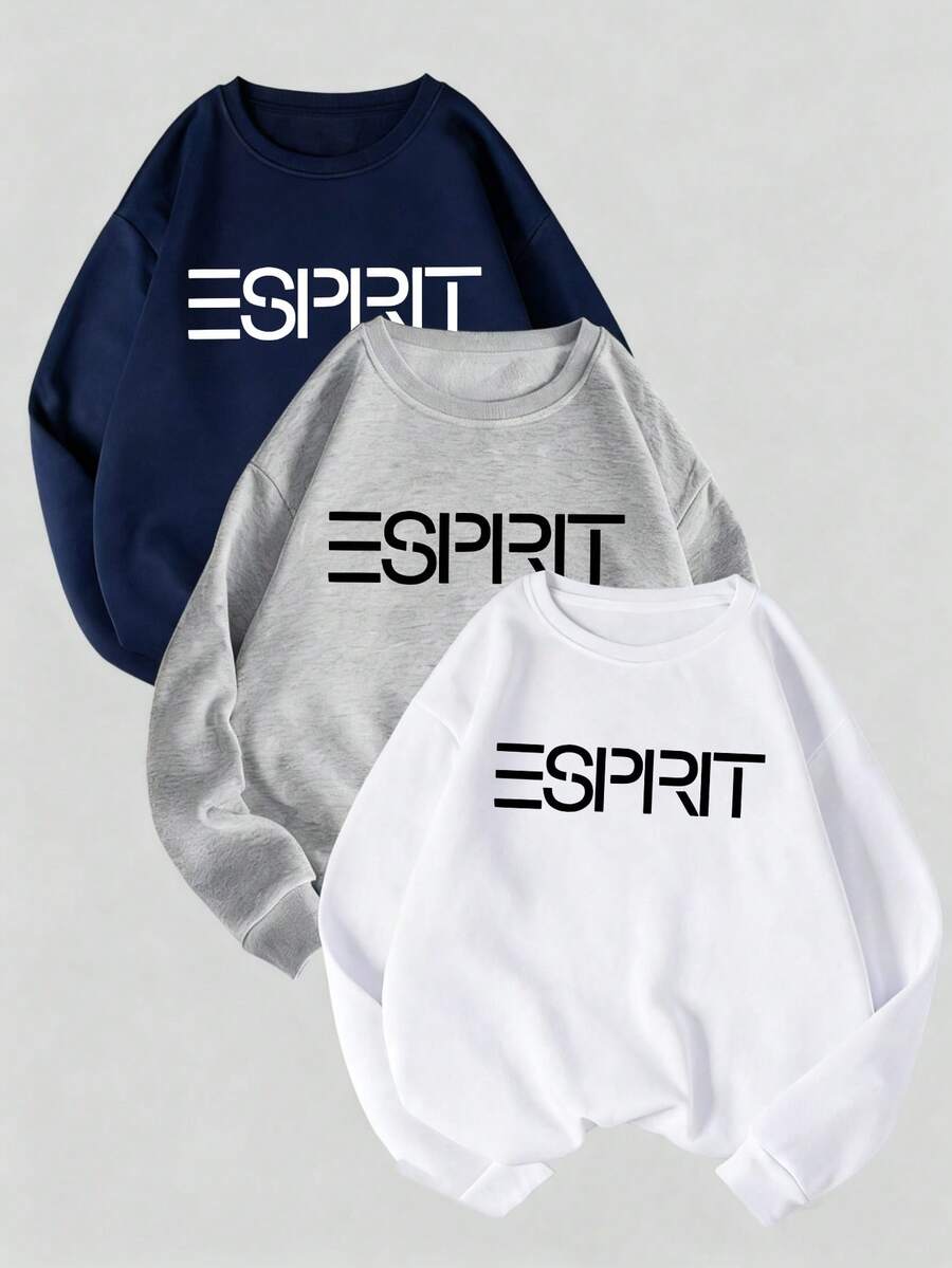 Novidade Outono/Inverno 2025: Moletom com Capuz de Manga Longa Estampado ESPRIT, Estilo Casual, Caimento Solto, Grosso e Quente, Perfeito para Outono/Inverno. Confortável e Versátil, com uma pegada streetwear. Moletom com Capuz de Manga Longa, Macio e Respirável, Quente e Aconchegante, Roupa Feminina de Inverno, Look de Natal, Look de Ano Novo, Dia dos Namorados, Praia, Primavera, Elegante, Casual, Férias