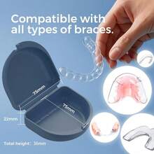 1 Piece Blue Clear Plastic Retainer Case Storage Box Portable Smell Proof Durable Organizer For Home Travel Gym Daily Essentials - 藍色 - 查看 2