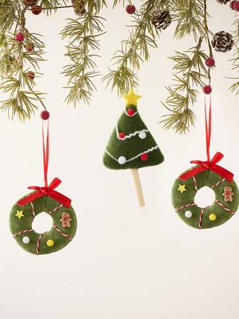 1Pc New Christmas Doll Pendants - Creative Wreath Pendant Design, Christmas Tree Decoration Accessories, Festive Atmosphere Decoration Products, Home Christmas Scene Embellishment, Party Decoration Pendants Christmas Decorations Home Christmas Gifts Christmas Decor