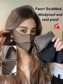 1pc/3pcs Casual Style Face Mask, Thick & Warm Women Outdoor Face Mask With Ear Loops, Elegant Autumn/Winter Windproof And Cold-Resistant, Minimalist Design, Hand Washable, Stretchy, Solid Color, Suitable For Casual Outdoor Use