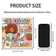 GDTME 女孩日常生活、浴室及自我护理场景涂色书，舒适空间，可爱插图，是情人节、母亲节、父亲节、教师节、复活节、万圣节、圣诞节派对和生日的理想礼物，适合喜欢涂色的朋友和返校季使用。 - 粉色 - 查看 9