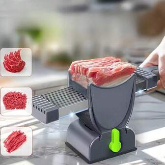 Manual Meat Slicer And Chopper Set - Stainless Steel Meat Cutters For Fresh Beef, Pork, And Lamb - Kitchen Knives For Home Cooking And Grilling, Gray, Fresh Meat Cutters, Meat Cutters, Meat Cutters, Kitchen Knife Sets, Food Slicers, Barbecue Assistants, Suitable For Beef, Salmon, Lamb, Vegetables, No Charging, No Battery, Dedicated For Cooking Barbecue Hot Dishes