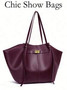 女士时尚单肩包、斜挎包、手提包，多功能特别版，设计优雅，容量大，经久耐用，轻便百搭，适合工作、旅行、商务场合，可装化妆品，是送给女性的绝佳礼物。 - 酒紅色 - 查看 3