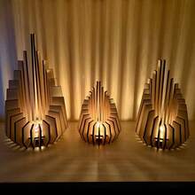 Creative Wooden Candle Holder, Home Decor For Dining Room, Living Room, Bedroom, Creative Holiday Gift, Valentine's Day, Ramadan, New Year, Cozy Ambiance (Candles Not Included) - Multicolor - View 1