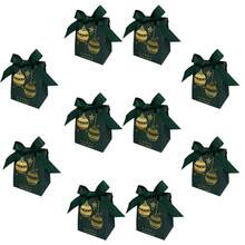 10个装圣诞糖果礼盒，圣诞树造型饼干零食巧克力包装盒袋，圣诞新年派对适用 - 禮品盒 - 查看 8