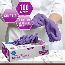 Powder-Free Nitrile Exam Gloves, Iris Blue, Medium, Box/100 - Small (pack Of 100) - View 7
