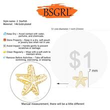 Stud Earrings For Women: Danty Tiny Starfish Turtle Shell Seahorse Octopus Nautilus Cicada Stud Ear Stack Earrings Set 14k Gold/White Gold Plated{Inchcolor_nameinch:InchGold2pairsstarfishinch} - 金色2對海星 - 查看 6