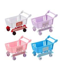 1pc Miniature Plastic Rectangular Shopping Basket Accessory, Random Color Dolls House Play Food Toys Micro Scene Supermarket Prop - Multicolor - View 12