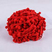 1.2厘米宽流苏仿毛皮绒球花边饰边，适用于DIY服装装饰、窗帘、手工艺品等。 - 彩色 - 查看 13