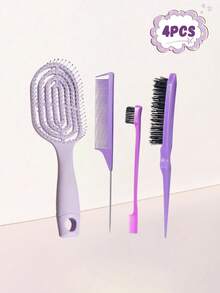 Bộ 5/4/2 lược, bình xịt phun sương mịn liên tục 200ml, phù hợp cho tóc người lớn và trẻ em gái, lược vui nhộn, lược đuôi chuột, thích hợp cho tạo kiểu tóc và làm tóc chuyên nghiệp. - Nhiều màu - Xem 21