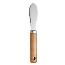 1 pieza Juego de utensilios de cocina, mango de madera de haya, pequeños utensilios de cocina de acero inoxidable, batidor, pelador, cuchillo para pizza y queso - Multicolor - Ver 16