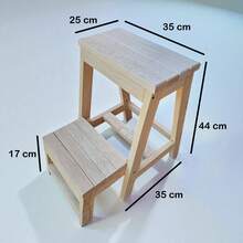 Banco Escalera Plegable de Madera Portatil - Café integral - Ver 3