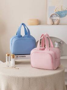 1pc Large Capacity 4-Compartment Makeup Bag, Portable Toiletry Organizer With Wet & Dry Separation, Thoughtful Gift Bag - Multicolor - View 9