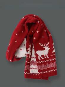 1pc Women's Christmas Cashmere-Like Deer Print Light & Soft Winter Scarf Travel Wrap Shawl Accessories Women - Multicolor - View 7