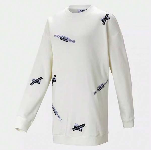 Adidas Moletom feminino casual folgado de comprimento médio da Clover