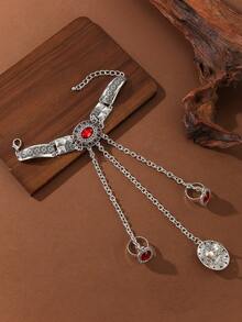 سوار إصبع بوهيمي فينتاج مزين بالراين ستون، طقم مجوهرات هندسي للحفلات للنساء