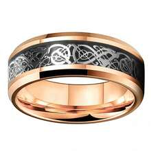 Couple Rings Set, Women's Exquisite Stainless Steel Ring And Men's Simple Fashion Ring, Perfect Gift For Lover's Wedding, Engagement And Anniversary - Men - 查看 5