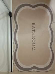 3.5毫米厚硅胶浴室垫，吸水防滑地毯，马桶垫，速干地垫，柔软地毯，适用于浴室、厨房、户外、入口装饰 - 杏色矽藻泥 - 查看 11