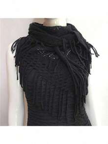 1pc Men's Scarf With Tassels, Casual Mask Headwear, Street Punk Warm & Soft Triangular Shawl Multifunctional Headband, Suitable For Daily Wear, Festivals, Etc. - Multicolor - View 6