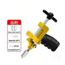 1pc Cutter Manual Glass Tile Cutting Tools, Glass Cutter Professional Diamond Tipped Glass Tool Window Craft For Portable Hand Tools Tile Cutting Machine Diamond Glass Cutter Set For Glass Tile Cutting Tile - Gold - View 10