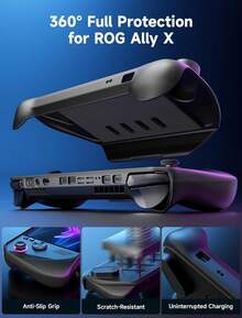 JSAUX ModCase para ROG Ally X con Carcasa Frontal Desmontable, Funda Protectora, Soporte de Metal y Correa, Compatible con ASUS ROG Ally X, Accesorios de Conjunto Básico - Negro PC0111 - 1 - Ver 2