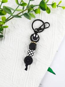 1pc Cute Daisy Plaid Beaded Keychain, Backpack Hanging Accessory, Key Anti-Loss Chain Wristlet, Gift For Friends Car Accessories Bag Charm School Goth Y2k Bag Lanyards With Id Holder Car Accessories Bag Charms - Multicolor - View 19