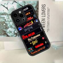 Funda de Teléfono con Patrón de Collage de Cubierta de Película de Terror, Diseño Creativo de Dibujos Animados de Alta , Nueva Funda Protectora de Escalera de Ojos de Cielo, Regalo Unisex Divertido, Simple y de Moda Adecuado para iPhone 16 15 14 13 12 11 - Negro - Ver 6