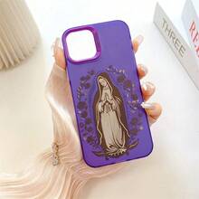 Sacred Virgin Mary & Rose - Themed Phone Case|Compatible with iPhone 17 16 15 14 13 12 Plus Pro Max& 22 23 24 25 series| Spiritual Gift for Friends & Self-Use,Christmas & Easter Gift Essentials,back to school &travel essentials | Elegant & Protective Accessory for Faith - loving &  - following Life - Blanco - Ver 4
