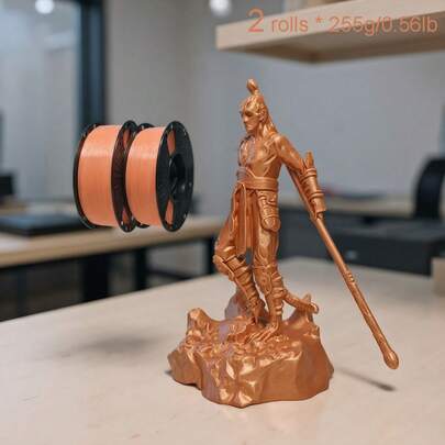 PLA 3D Printer Consumables, Diameter 1.75mm, Dimensional Accuracy+/-0.02mm, 2PCS* 255 Grams/0.56lb=(510g/1.12lb), Suitable For Amateur And Professional Enthusiasts To Use. Supports FDM 3D Printers Of Over 99%