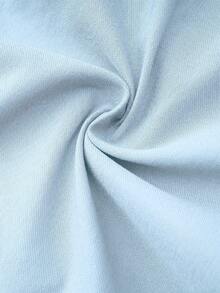 Women's Solid Color Casual Drawstring Waist Pants, Versatile - Light Blue - View 4