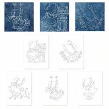 5Pcs Embroidery Pattern Templates Set - DIY Sewing & Embroidery Stencils For Fabric, Ideal For Handcrafts, Quilting, Home Decor & Creative Projects, Perfect For Beginners & Craft Enthusiasts